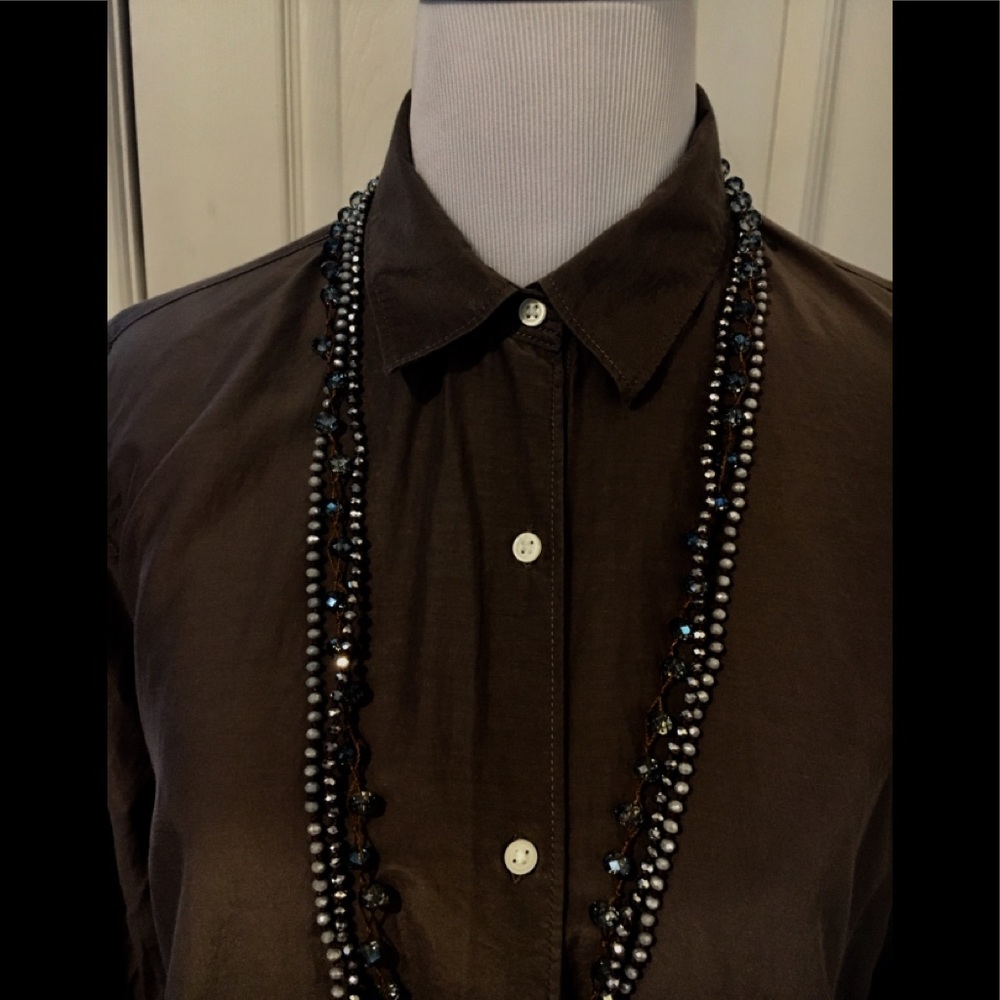 Gap Silk Classic Button-Down Blouse Size Small - image 3